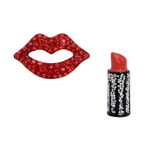 Betsey Johnson Womens Lipstick Mismatch Earrings