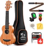 Donner Soprano Ukulele Beginner Kit Ukulele 21 inch Starter Kit Mahogany Adult Hawaii Guitar Ukelele with Online Lesson (DUS-100)