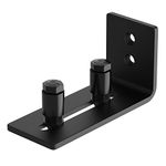 WINSOON Sliding Barn Door Floor Guide Wall Mount Adjustable Double Roller Hardware for Bottom Black with Screws(1 Set)