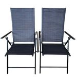 Samuel ALEXANDER Multi Position High Backed Folding Garden Chairs,Adjustable Reclining Garden/Outdoor Chairs,Black (Pack of 2)