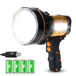 GEPROSMA Super Bright Rechargeable Flashlight High 10000 Lumens, Large Capacity Long Lasting& Long Range Handheld Spot Light& Lantern&Tripod