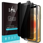 2 Pack LϟK Privacy Screen Protector Designed for iPhone 12 and iPhone 12 Pro 5G 6.1 inch Tempered Glass High Clear, Case Friendly, Come with Installation Tray -Black