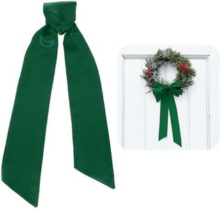 uxcell 2 Pcs Wreath Sash, Dark Green, 58" x 4", Satin, Blank Wreath Sash for Embroidery Monogram Home Yard Doorway Indoor Outdoor Decoration