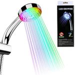 LED Shower Head with 7 Color Changing, LED Light Handheld Shower Heads for Bathroom, High Pressure Water Saving Shower Sprayer, Water Powered, Universal Fit (No Hose)