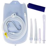 Smokitcen Colon Cleanse Enema Bag Kit with 5.2ft Silicone Hose, 5 Enema Tips and Controllable Flow Valve- Home- 2 Quart Capacity Silicone Enema for Coffee and Water Colon Cleanse for Men and Women