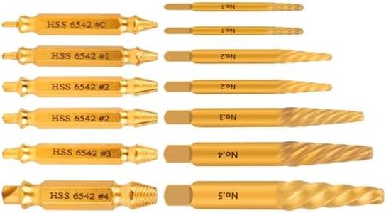 KAKILFOB 13 Pieces Easy Out Screw Extractor Set and Left-Hand Drill Bit Set, Stripped Screw Extractor Set for Removing Damaged Screws, Broken Bolts, Studs