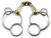 OTTE Double Joint Universal Horse Bit with Lozenge German Silver Snaffle (5.5")