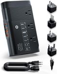 DOACE 500W Pure Sine Wave Voltage Converter, 220V to 110V European Travel Plug Adapter Converter, International Travel Transformer for US to Most Europe，UK, AU, EU, IT with 3 US Outlets & 4 USB, BLACK