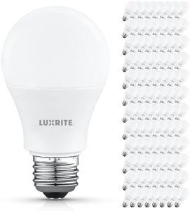LUXRITE A19 LED Light Bulb 75 Watt Equivalent, 5000K Bright White, 1100LM, Non-Dimmable, Standard LED Light Bulbs, 9.5W, E26 Base, Enclosed Fixture Rated, Damp Rated, ETL Listed (96 Pack)