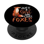 PopSockets Just a Girl Who Loves Foxes girls women kids Cute Fox Gift PopSockets Swappable PopGrip