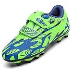 Unitysow Boys Football Boots Kids Junior Astro Turf Football Shoes Trainers Girls Outdoor Athletic Rugby Soccer Shoes,Green,11 UK Child