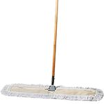 Tidy Tools Industrial Strength Cotton Dust Mop with Solid 63'' Wood Handle and Metal Frame. 36'' X 5'' Wide Cotton Mop Head