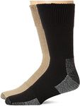 Dr. Scholl's Men s 2 Pack Non-binding Diabetes and Circulatory Odor Resistant Crew Casual Sock, Khaki/Black, 13-15 US