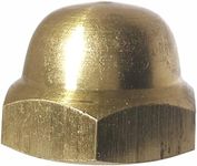 5/8-18 Hex Cap Nuts, Solid Brass, Grade 360, Commercial, Plain Finish, Quantity 5