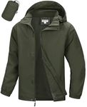 33,000ft Men's Packable Rain Jacket Waterproof Lightweight Raincoat Rain Shell with Hood for Outdoor Hiking Golf Travel