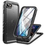 Cozycase Waterproof Case for iPhone SE 3rd 2022/iPhone SE 2nd 2020/iPhone 7/8 - Shockproof Full Body Rugged Sealed Case with Built-in Screen Protector Waterproof Case for iPhone SE3/SE2/7/8 (Black)