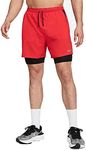 Nike Dri-FIT Stride Men's 7" 2-in-1 Running Shorts (as1, Alpha, s, Regular, Regular, University Red/Black/Black), University Red/Black/Black, Small