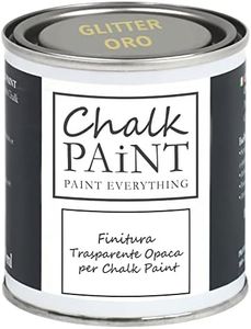 Transparent Finish GOLD GLITTER 250 ml - Make your work sparkle - Extra Resistant specifically designed for Chalk Paint and porous surfaces in general