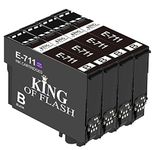 KING OF FLASH 4 Black Compatible Printer Ink Cartridges For Epson T0711