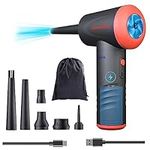 Compressed Air Duster 3-Gear 100000RPM Keyboard Cleaner, Electric Air Duster for Computer Replace Compressed Air Can, Cordless Reusable no Canned Air Blower, 6000mAh Rechargeable Keyboard Duster