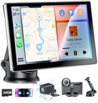 9" Wireless Apple CarPlay & Android Auto HD Touchscreen for All Cars, Portable Car Stereo with 4K Dash Cam, GPS Navigation, 1080P Backup Camera, Bluetooth 5.3, Mirror Link, Voice Control