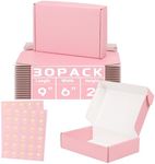 DERZIFUN 30 Pack 9x6x2 Inch Corrugated Shipping Boxes Small, Pink Shipping Mailing Boxes for Packaging, Recyclable Cardboard Box Mailers Small Business