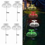 hardoll Solar Decorative Jellyfish Light 7 Color Changing Fountain Shaped Waterproof Outdoor Home Garden Pathway Lawn Driveway(Double Layer,Pack of 4)