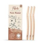 Floren Face Razor For Women I Dermaplaning Razor For Smooth & Effortless Facial Hair Removal I Suitable For Peach Fuzz, Chin, Upper Lips, Eyebrows I Pack Of 3