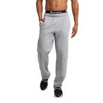 Champion Men's Powerblend Fleece Open Bttm Pant, Oxford Grey, Medium