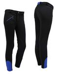 Equipride Children Riding Jodhpurs/Breeches 6 Two Tone Colour Combination Black, 140 (10-11 years)