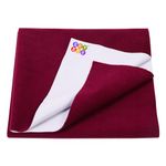 BeyBee Waterproof Quick Dry Sheet for Baby| Bed Pad Anti-Piling Fleece Extra Absorbent Washable Matress Protector| Baby Bed Protector Sheet for Toddler Children, Large Size, 140x100cm, Maroon