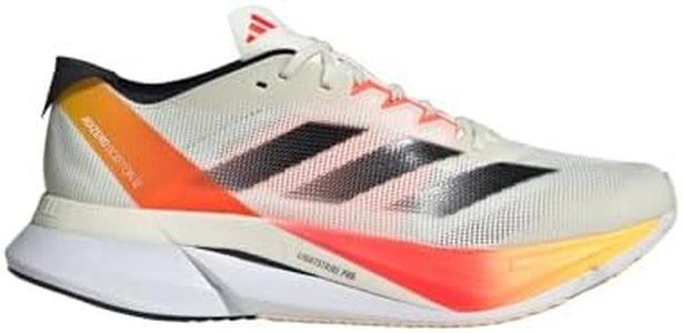 adidas men's Adizero Boston 12 Shoes Sneaker, Ivory/Core Black/Solar Red, 13
