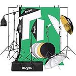 Bonnlo Photography Video Lighting Kit, 2M x 3M Background Stand Backdrop Support System, Softbox Continuous Lighting Kit for Photo Studio Product, Portrait and Video Shooting