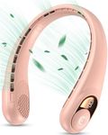 KIDEE Portable Neck Fan, Neck Fans Rechargeable for Women, 4000mAh Large Capacity Battery, 3 Speeds Adjustable, Upgraded Cooling Air Volume, Ultra Quiet Personal Bladeless Fan-Pink