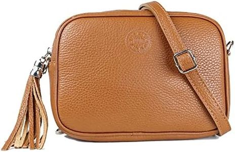1990s Bolso bandolera mujer pequeño de piel, bolso de hombro de cuero auténtico, bolso mensajero Marrón