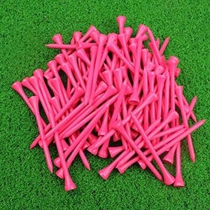 Crestgolf Bamboo Golf Tee 3-1/4 inch Pack of 100, Pink, 83mm