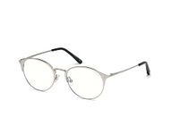 Tom Ford | Blue Block Lens for Women | Round Full Rim Silver Frame | Lens Colour: Transparent | Medium | FT5541-B 51 016