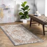 nuLOOM Performance Oriental Style Area Rug, Vintage Design, Durable, Easy to Clean, Justine Beige, 3' x 12'