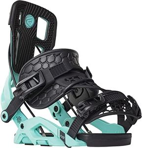Flow Men's Fuse Hybrid Durable ActiveStrap NylonBased Mid-Flex Snowboard Binding, BlackAqua, M