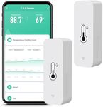 WiFi Humidity Temperature Monitor: Smart Hygrometer Thermometer for Remote Monitor and Alert, High Precision Indoor Thermometer with TUYA App, No Hub Required, Compatible with Alexa (2-pack)