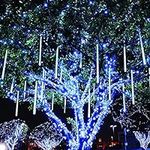 Twinkle Star Meteor Shower Rain Lights, Valentine Lights 30cm 8 Tubes 288 LED Iciclelight Snow Falling Christmas Lights Outdoor Raindrop Lights, Xmas Wedding Party Tree Holiday Decoration, White