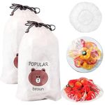 200Pcs Premium:Thicker Fresh Keeping Bags,Reusable Elastic Food Storage Covers, Shoes Cover or Shower cap,Plastic Sealing Elastic Stretch Adjustable Bowl Lids for Family Outdoor Picnic