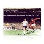 Sir Geoff Hurst Signed England Soccer Photograph: 1966 World Cup