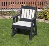 ECOMMERSIFY INC Bright White-Poly Lumber Mission Poly Resin 2 FEET Patio Garden Chair Heavy Duty Everlasting PolyTuf HDPE - Made in USA - Amish Crafted