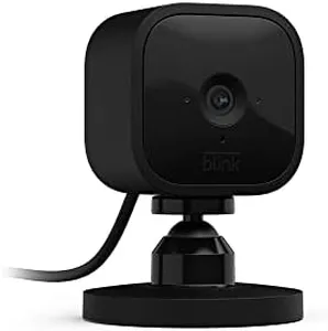 Blink Mini - Compact indoor plug-in smart security camera, 1080p HD video, night vision, motion detection, two-way audio, easy set up, Works with Alexa – 1 camera (Black)