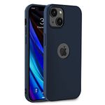 EGOTUDE Soft Slim Flexible Silicone Back Cover Case for iPhone 13 (Navy Blue, TPU)