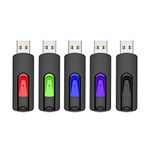 Vansuny 64GB USB Stick USB 3.0 Flash Drive 5Pack Memory Sticks Slide Retractable Thumb Drive (5 Mixed Color, 64GB)