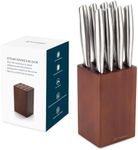 5.5“ Steak Knife Block Holder without Knives with 8 Slots - Wooden Steak Knife Storage Block only - Space Saver-Compact Design Steak Knives Organizer -by KITCHENDAO