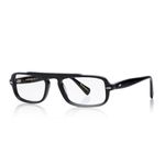 Shisen Fox SAMURAI Versatile Vintage Rectangular Frames for eyeglasses | Stylish eyewear Crafted from Italian Acetate material | 54 MEDIUM Unisex Spectacle Eye frame with Demo lenses (Piano Black)