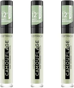 Catrice Liquid Camouflage High Coverage Concealer (3 x 5 ml), Liquid Makeup Concealer Pen, Green, Waterproof, 12h Coverage No. 200 Anti-Red